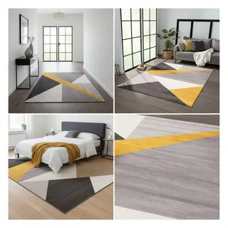 Vimoda Geometrisches Muster Teppichläufer 80 x 150 cm Gelb