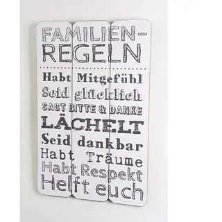 Holzbild  (Familienregeln, B x H: 40 x 60 cm)