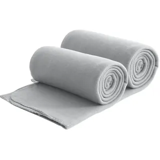 Wometo Wohndecke 2er Set 130 x 160 cm Grau/Silber