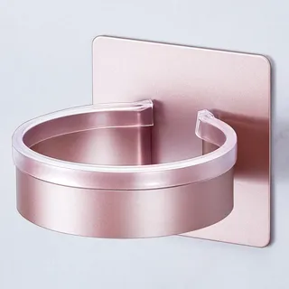 YYBO Fönhalter Ohne Bohren, Föhn Halterung, Fönhalterung Metall Föhnhalter Wand, Haartrockner Halterung Föhn Aufbewahrung, Selbstklebend Haartrocknerhalter für Bad Barbershop Hotel (Roségold)