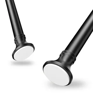 Teleskopstange Zum Klemmen 200-300 360-450 410-500cm Gardinenstange Ohne Bohren Duschvorhangstange Ausziehbare Klemmstange Für Gardinen Vorhangstange Ohne Bohren Verstellbare(Schwarz,110-190cm)