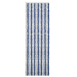 BRUNNER Chenille Flauschvorhang 100 x 205 cm blau/silber