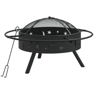 vidaXL Feuerschale Ø 70 cm Schwarz