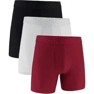 3er Pack UNDER ARMOUR Performance Tech Mesh Solid 6" Boxershorts Herren 611 - claret L