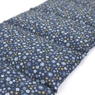 Bio-Bio Dinkelkissen XXL 8-Kammer 75x20cm - Bio Füllung & Bio-Stoff "Blümchen-blau" Wärmekissen Körnerkissen Bio-Dinkel