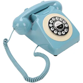Sxhlseller Retro-Bluetooth-Festnetztelefon, Schreibtischtelefon Im Mid-Century-Stil mit Klassischem Mobilteil, Mehreren Funktionen mit Freisprecheinrichtung, Musikwiedergabe, für zu Hause, (Blue)