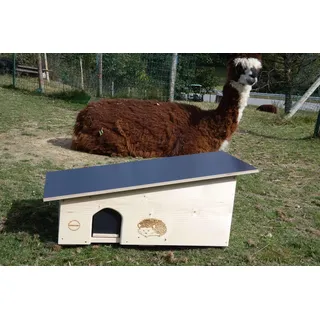Kein Bausatz: Mega Igelhaus 80cm x 40cm x 32cm Igelhotel 18mm Fichtenholz Witterungsbeständig Winterfest Labyrintheingang easytouch-Rattenklappe und Boden, Herstellung in Niederbayern