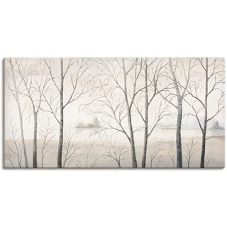 Wandbild ARTLAND "Seeufer am Wald I", beige (farbe bild(er): naturfarben), B:100cm H:50cm, Bilder, als Alubild, Leinwandbild in verschied. Größen