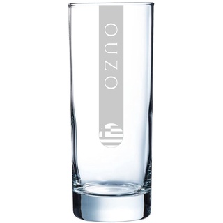 Ouzo Gläser groß (310ml 6x | 5 Größen verfügbar) - 6er Set | Spülmaschinenfest | Ouzoglas 31cl mit Gravur 6 Stück