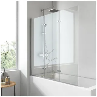 EMKE Emke, 120x140cm Badewanne Duschwand 3-teilig faltbar mit NANO Badewannenwand
