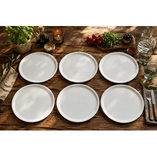 Retsch Arzberg Pizzateller XXL Premium-Pizzateller - Made in Europe - Ø 33cm, (6 St), Premium Porzellan
