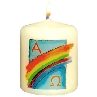 Kopschitz Kerzen Osterkerze Regenbogen, 60 x 50 mm, Rußfrei, Tropffrei