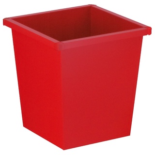 PROREGAL Viereckiger Papierkorb aus Metall mit Stoßecken aus Kunststoff | 27 Liter, HxBxT 36,1x34,2x34,3 | Rot