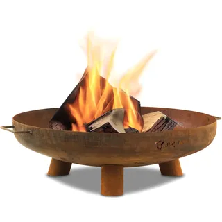 Feuerschale Ø 70 Cm, Rostoptik, Outdoor Dreibein Feuerstelle Für Garten Und Terrasse - Bbq-toro