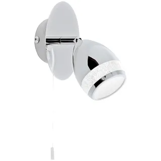 LED Wandlampe mit Zugschalter Wand Leselampe mit Schalter zum Ziehen Bad silber