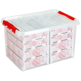 Sunware Aufbewahrungsbox Q-Line für Weihnachtskugeln  (Passend für: 116 Christbaumkugeln  (80 x Ø 45 - 60 mm & 36 x Ø 70 - 80 mm), L x B x H: 60 x 40 x 34 cm, Kunststoff, Transparent)