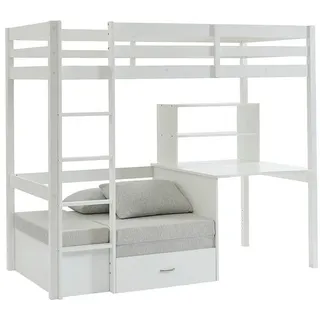 vente-unique Hochbett GOLIATH III 90 x 200 cm Kiefer massiv weiß