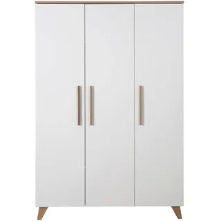 roba Kinderkleiderschrank Ole 118 x 52 x 190 cm Eiche massiv weiß