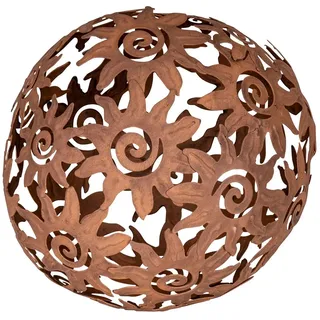levandeo Gartendeko Rost Kugel Ø 18cm Braun
