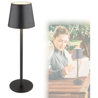 bmf-versand Tischlampe kabellos mit Akku Touch Dimmer LED Tischleuchte Dimmbar Schwarz USB