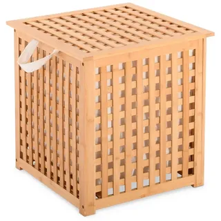 Raburg Wäschekorb Wäschesammler, Bambus, Liva (100 L), Wäschesack mit Griffen, für Bad oder Schlafzimmer beige 100 l | 46 cm x 48 cm x 46 cm