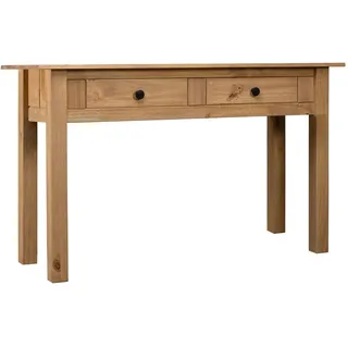 vidaXL Massivholz Panama-Kiefer Konsolentisch mit 2 Schubladen Konsole Beistelltisch Sideboard Flurtisch Schreibtisch Frisiertisch 110x40x72cm