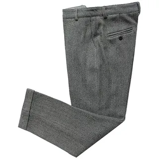 Solovedress Herren Vintage Tweed Kleid Hosen Herringbone Regular Fit Business Anzug Hosen - 38W / 32L