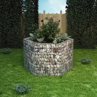 vidaXL Sechseckiges Gabionen-Hochbeet 160 × 140 × 100 cm