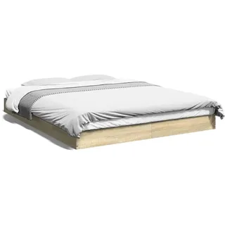 vidaXL Bettgestell Sonoma-Eiche 160x200 cm Holzwerkstoff