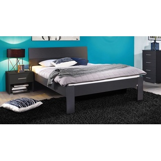 Modernes Bett 160x200 cm sehr preiswert in Grau-Metallic Dekor - Zaida