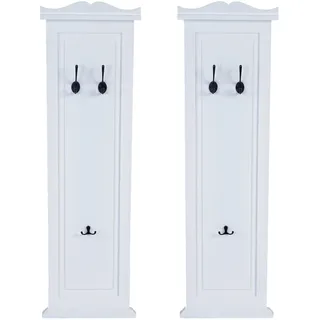 berlinlodge Wandgarderobe 2er-Set Weiß