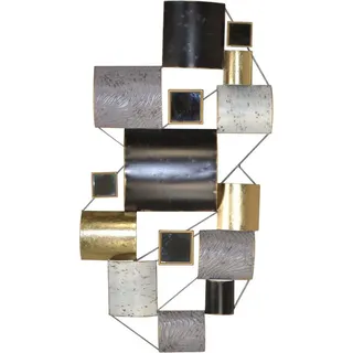 HOFMANN LIVING AND MORE Wanddekoobjekt Wanddekoration (1 St), Wandobjekt aus Metall, geometrische Formen grau