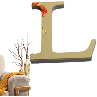 Acrylbuchstaben Für Die Wand, Selbstklebende -Alphabet-Wandtattoos,Hellgoldene Buchstaben Zum Selbermachen, Spiegel-Acryl-Wandaufkleber Für Wandkunst, Wandbild, Küche, Badezimmer, Bar