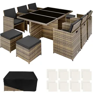 Tectake Rattan Sitzgruppe 2-tlg. Natur