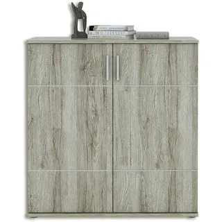 Kommode - Sandeiche - 2 Türen - 88 cm breit Sideboard Anrichte Beistellschrank