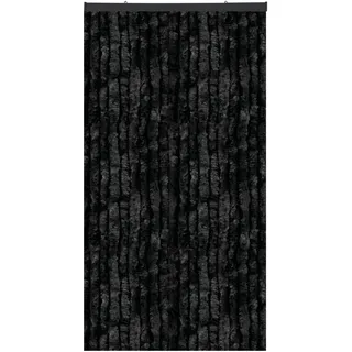 Arsvita Flauschvorhang 160x200 cm in Unistreifen schwarz, Perfekter Insekten- und Sichtschutz für Ihre Balkon- und Terrassentür, viele Farben