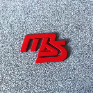 JNIGEL Logo Aufkleber Abzeichen für Mazda MS, Buchstaben Wort Emblem-Aufkleber, Selbstklebend Autoaufkleber, Auto Styling Dekoratives Emblem Abziehbilder,A Red