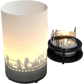 London Premium Geschenkbox - Silhouette & Skyline Motivkerze für magisches Schattenspiel - Ideales Souvenir & Geschenk für jeden London Fan - Atmosphäre & Flair von London im Kerzenschein
