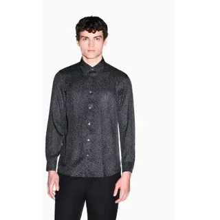 A|X Armani Exchange für Herren. XM002280AF13235FC304 Technical Hemd schwarz (M), Lässig, Viskose, Langarm