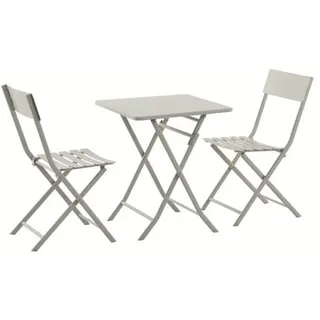 MWH Das Original MWH Balkonset Lido 3 tlg. Stahl Grau Taupe