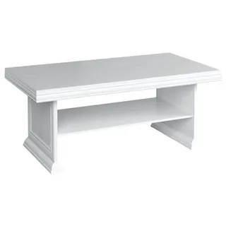 Feldmann-Wohnen Couchtisch Kora, 125x65cm mit Ablage andersen pinie rustikal weiß