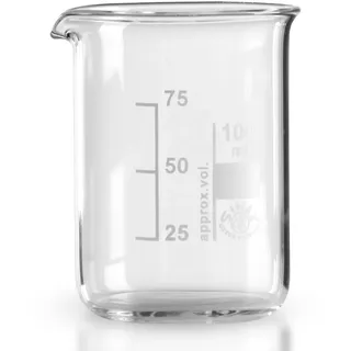 JUSTSWAGDDEEFF 1 x 100ml Becherglas aus hitzefestem Borosilikatglas, graduiert, mit Ausguss, niedrige Form * Messbecher, Bechergläser, Laborglas, Laborbecher *