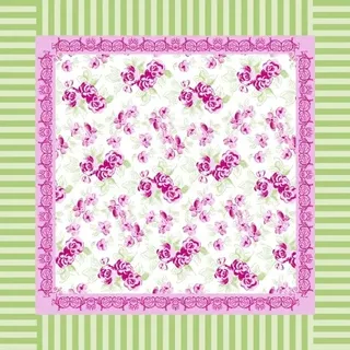 sovie HOME Tischdecke Country LINE 80 x 80 cm Rosa-Grün