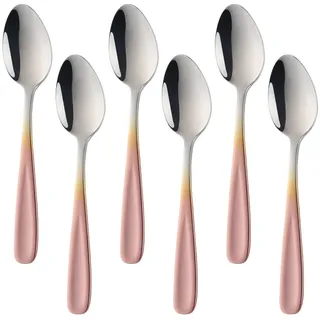 BISDARUN 8 teiliges Kaffeelöffel Set Edelstahl Gradient RoseGold Teelöffel Mokkalöffel Dessertlöffel