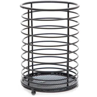 HOMLA Duncan Abtropfgestell für Besteck aus Metall - Besteckabtropfkorb Besteckabtopfer Halter für Küche - 11 x 15 cm Schwarz