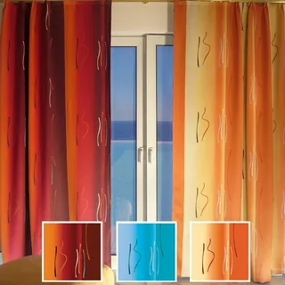 EASYHomefashion Bellarty Vorhang nach Maß Verdunkelungsvorhang Verdunkelungs Vorhänge maßgefertigt Dekoschal Gardine Blickdicht Blackout Palermo orange-beige 165 x 145 cm