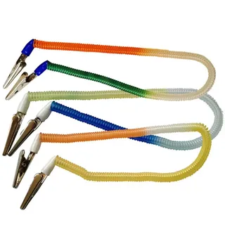 Dental-Kunststoff-Federkette Metallklammern Serviettenhalter Lätzchen Clips Schürze Handtuch Serviettenklammer Lanyard Halsband Serviettenkette für ältere Menschen Erwachsene Baby Farbe zufällig