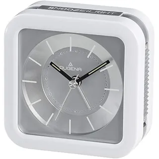 Dugena Wecker 4460953, Quarzwerk, schleichende Sekunde, leise, mit Weckzeiger, Weckwiederholung, LED-Beleuchtung und Crescendo-Alarm