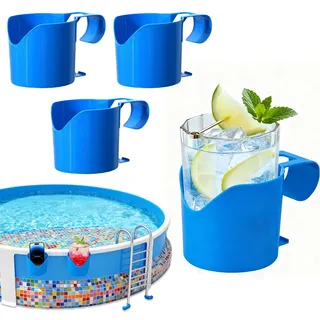 4 Stück Pool Zubehör,Getränkehalter Pool,für Poolrand Cup,Holder Becherhalter Whirlpool,Kunststoff aus Schwimmbäder,Getränke Ohne Halter,Bierhalter Getränkehalterung Hängehalter,3D-Getränkehalter