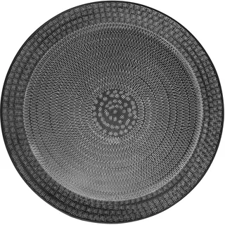 Deko-Tablett CARISTAS, Schwarz - Metall - Ø 48 cm